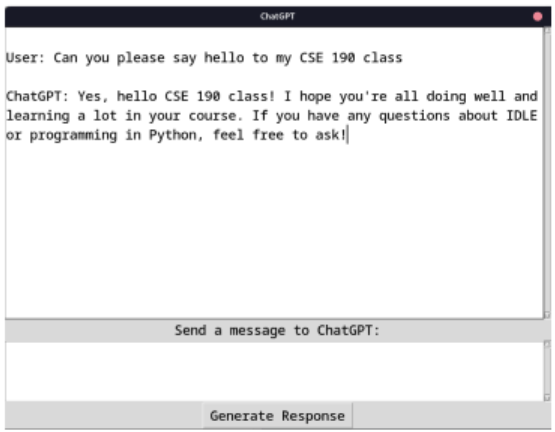 Image of the chat window to talk with chat GPT